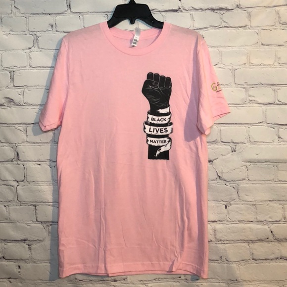 Bella Canvas Tops - NWOT Pink Women’s M Black Lives Matter Fist Tee